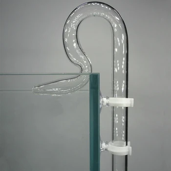 Прозрачна стъклена изхода на тръбата за аквариум Озеленен аквариум с рибки Аквариум с лилии Аксесоари за филтри 10 мм 13 мм 17 мм