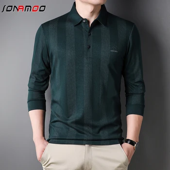 Пролет-есен нова мода мъжка тениска Polo Shan от чист памук за всеки ден с дълъг ръкав Polo Shan