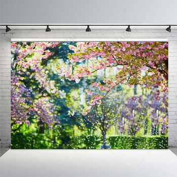 Пролетните природни пейзажи, плакати, на фона, на цветя за украса на стаята, семеен портал, подпори за фото студио, банер за щанд