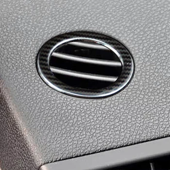 Пръстени за контакт климатик в арматурното табло от неръждаема стомана, Декоративна накладки за Mercedes Benz C Class W204 2007-2014 година на издаване Изображение 2