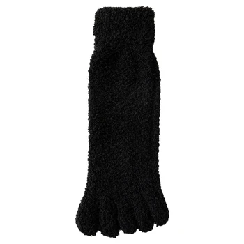 Пухкави чорапи-чехли за жени, топли зимни чорапи с пет пръста от коралов руно