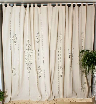 Ретро-пердета от памук и лен, ръчно изработени с пискюли, дантелен ръб, свързан плетене на една кука Cortinas, душ завеси за хол