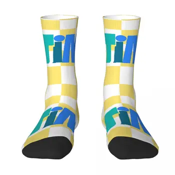 Ретро-чорапи, многоцветен шрифт, Потребителски чорапи Kawaii, Есенни нескользящие чорапи, дамски, мъжки, за джогинг, топли меки чорапи Изображение 2