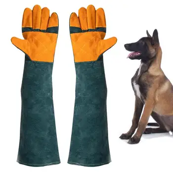 Ръкавици за работа с животни, с повишено кожен ръкав, за ухапвания, за дресура на големи кучета, ръкавици за защита от ухапвания от животни, за котки, кучета и птици