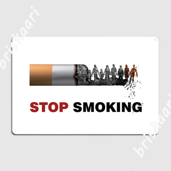 Само за да се откажат от пушенето, да не пуши, да умреш от рак, Ден на отказ от тютюнопушенето, метална табела, ретро декорация на гаража, монтиран на стената, тенекеджия табели, плакати
