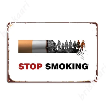 Само за да се откажат от пушенето, да не пуши, да умреш от рак, Ден на отказ от тютюнопушенето, метална табела, ретро декорация на гаража, монтиран на стената, тенекеджия табели, плакати Изображение 2