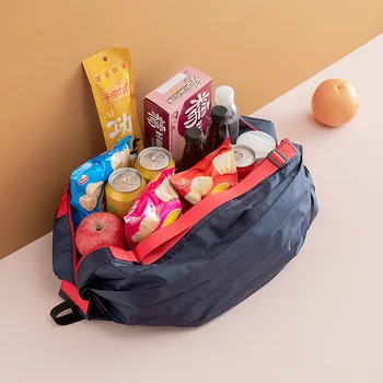 Сгъваема преносима чанта за пазаруване, екологично чисти, за многократна употреба водоустойчива чанта за пазаруване, чанта за продукти, големи чанти Изображение 2
