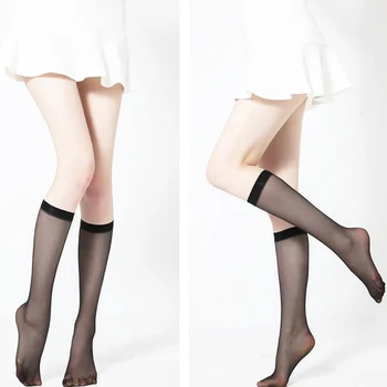 Секси дамски чорапи Прозрачни Кристални чорапогащи до коляното Летни Тънки Найлонови Чорапи Еластични Мрежести Дамски Модни Чорапи с дълги штанинами