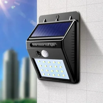 Сензор за движение, слънчева светлина, монтиран на стената лампа, 30 led, външно улично осветление, Водоустойчиви светлина в коридора, Слънчева светлина, Интериор на дворове, градина Изображение 2