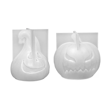 Силиконова форма H55A за Хелоуин, усмивки, ароматерапия от тиква, форми от смола, домашни лепенки