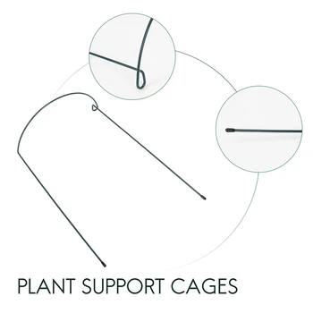 Силна стълб за растенията, 8 полукръгли метални опори на градинските растения, зелено пръстен за подкрепа на градински растения, рамка за градината Изображение 2