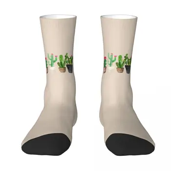 Сладки чорапи с кактуси, чорапи Harajuku с шарките на Kawai, зимни против хлъзгане, чорапи, Дамски меки чорапи за скейтборд. Изображение 2