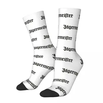 Случайни Логото на Елен Животно Баскетболни Чорапи Jagermeister Полиестер Средната Тръба Чорапи за Унисекс
