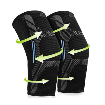 Спортни коленете с технологията 3D-тъкане, найлонови абсорбиращи потта, дишащи коленете, трикотажни наколенници за алпинизъм на открито