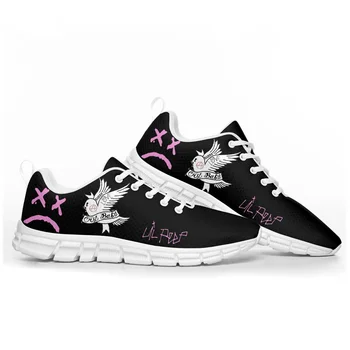Спортни обувки Lil Пийп в стил хип-хоп Рапър за тийнейджъри, мъжки, дамски, Детски обувки, ежедневни обувки за двойки високо ниво, изработени по поръчка, Розова