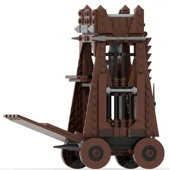 Средновековна Обсадна Кула Модел на Строителния Набор от Играчки за Средновековен Замък 355 бр. MOC