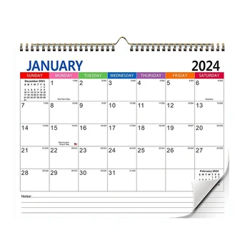 Стенен календар, календарик, празничен календар за 18 месеца Трайни Лесен за използване Изображение 2