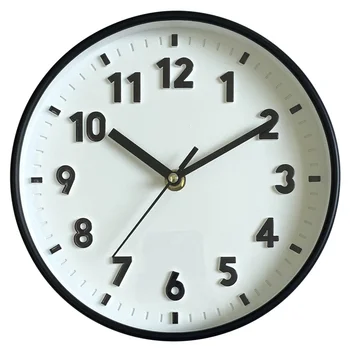 Стенен часовник креативно цвят на 8-инчови стенни часовници за детска стая Хол Кръгли тихи часове спалня Прости стенни часовници с показалеца Изображение 2