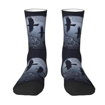 Стръмни чорапи Один Рейвънс Женски мъжки Топли баскетболни чорапи с 3D-принтом Viking Norse Huginn и Muninn