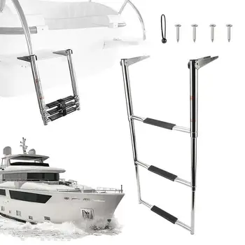 Стълба под платформа, стилна кацане стълба за басейн, лодочной на палубата и морски яхти, телескопична стълба за лодки от неръждаема стомана