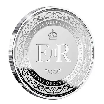 Събират монети, се събират сребърни монети, медальон на кралица Елизабет II, събиране на сувенирни монети Красива кралицата, нейно Величество кралицата на Изображение 2
