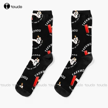 Таекуондо По Всяко Време На Деня-Чорапи За Любителите На Бойни Изкуства Sock Ботуши Персонализирани Потребителски Унисекс Чорапи За Възрастни, Юноши И Младежи На Поръчката Подарък
