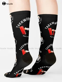 Таекуондо По Всяко Време На Деня-Чорапи За Любителите На Бойни Изкуства Sock Ботуши Персонализирани Потребителски Унисекс Чорапи За Възрастни, Юноши И Младежи На Поръчката Подарък Изображение 2