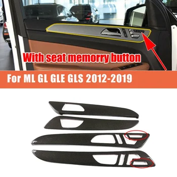 Тампон за довършителни работи на вътрешни дръжката на вратата на колата е от въглеродни влакна за Mercedes Benz W166 ML GL 2012-2015 GLS GLE 2016-2019 Изображение 2