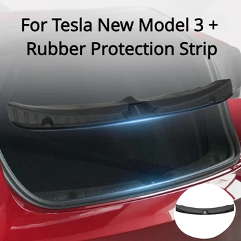 Тампон Праг на багажника за Tesla New Model 3 + Защитна Гумена Тампон Върху Праг на багажника от Надраскване за Model3 Highland 2024