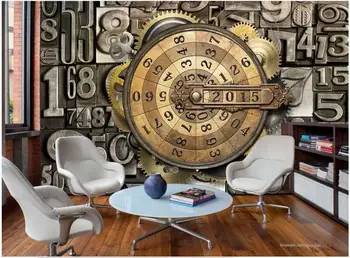 тапети 3d home decor по поръчка фреска на стената Ретро метален азбука gear bar KTV фотообои в хола