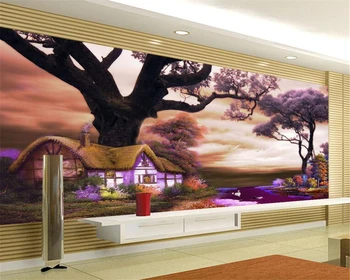 Тапети Beibehang на поръчка 3D дървета в европейски стил живопис с маслени бои съвременното абстрактно изкуство стенни боядисване тапети за хола спални