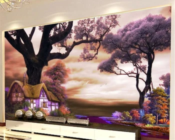 Тапети Beibehang на поръчка 3D дървета в европейски стил живопис с маслени бои съвременното абстрактно изкуство стенни боядисване тапети за хола спални Изображение 2