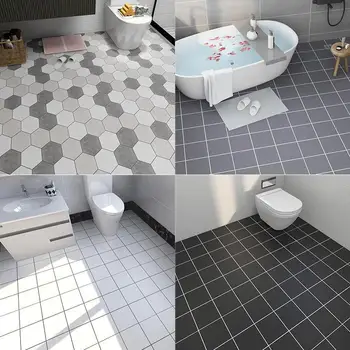 Тапети за баня, кухня, Водоустойчив стикер на пода, Vinyl самозалепващи нескользящая стикер за домашен интериор на пода в тоалетната