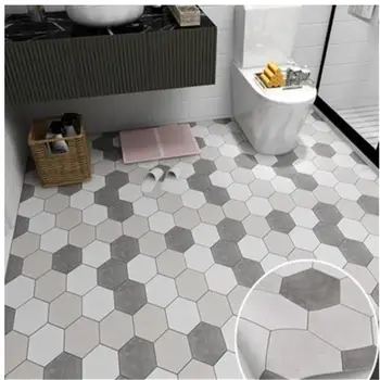 Тапети за баня, кухня, Водоустойчив стикер на пода, Vinyl самозалепващи нескользящая стикер за домашен интериор на пода в тоалетната Изображение 2