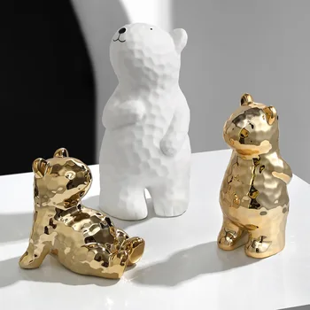Творчески леки луксозни бижута с покритие керамично покритие във формата на мечки: Изискан начало декор за даване на нотки на елегантност и чар. Изображение 2