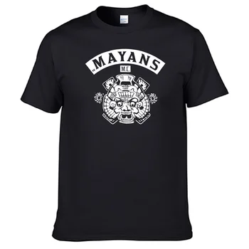 Тениска Mayans Mc Унисекс от 100% памук Мъжки Дамски Тениска N03