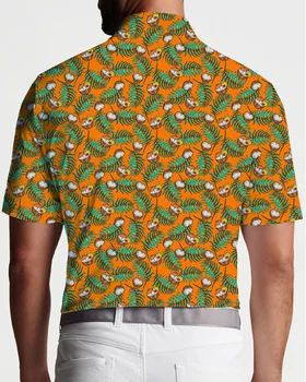 Тениска-поло с участието на тропически кокосови орехи, с художествен принтом, тенденция летни дрехи по поръчка с къс ръкав Изображение 2