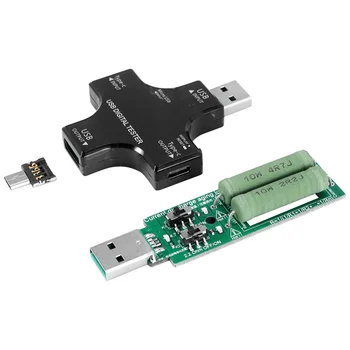 Тестер USB C, 2 в 1 USB тестер Type C, цветен екран, IPS Цифров мултицет, напрежение, ток, мощност, температура, с ботуш Изображение 2