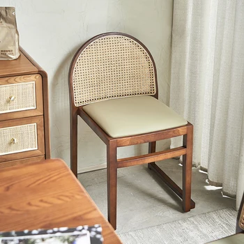 Трапезария стол от скандинавския ратан, Кухненски Луксозен стол от масивно дърво, стол за ресторанта в хотела, мебели за дома и почивка WKDC