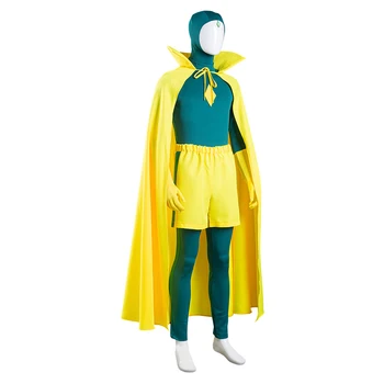 Уанда Vision Vision cosplay костюм, гащеризон, дъждобран, костюми за Хелоуин, кралят костюм Изображение 2