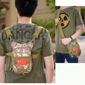 Уличен ультралегкий наплечный пакет за мъже за бягане, военен тактически камуфлаж, водоустойчива найлонова чанта-месинджър, нагрудная чанта