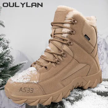 Улични военни обувки за мъже и жени, тактически обувки, топли зимни туристически обувки за сняг, модни армейските маратонки за туризъм в пустинята