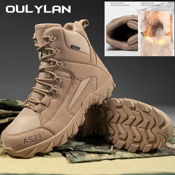 Улични военни обувки за мъже и жени, тактически обувки, топли зимни туристически обувки за сняг, модни армейските маратонки за туризъм в пустинята Изображение 2