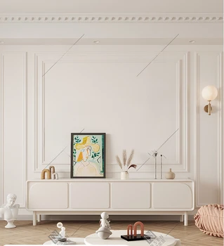 Френски луксозен шкаф за телевизор, комбинация масички, хол, минималистичная спалня, открит в шкаф кремовом стил