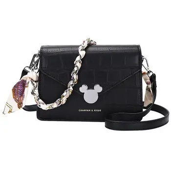 Чанта Дисни на рамото за жени, модни сладко чанта за момичета, портфейли и портмонета с Мики Маус, луксозна дизайнерска чанта, безплатна доставка
