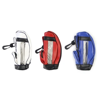 Чанта за носене на топки за голф от изкуствена кожа, чанта за съхранение на голф количка, чанта за мини-голф