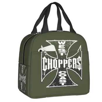 Чанта за обяд West Coast Iron Cross Choppers, термоохладитель, изолиран обяд-бокс за жени, деца, училище, работа, продукти за пикник, чанти-тоут