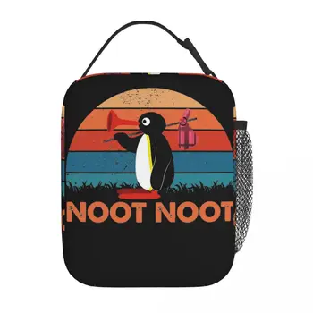 Чанта за обяд с изолация Noot Noot Pingu, ретро Реколта чанти-съдове за хранене Anima, Многократно термохолодильник, кутия за Bento за работа