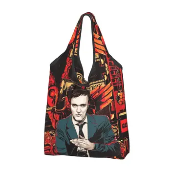 Чанта за пазаруване с принтом в стил Kawai от филма на Куентин Тарантино, преносима чанта за пазаруване през рамо