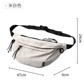 Чанта през рамо, негабаритная поясная чанта, водоустойчив оксфорд нагрудная чанта, велосипедна голяма поясная чанта за фитнес, поясная чанта за мъже и жени Изображение 2